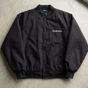 Vintage 90s Big O Tires Bomber Jacket Boxy 2XL Black Workwear Archive Rare